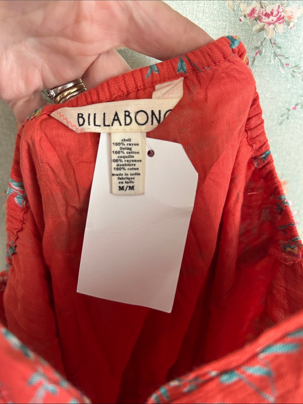 🌺🌸NWT🌸🌺 VINTAGE spaghetti strap dress DEADSTOCK Billabong fully lined Size M - Picture 6 of 7